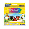 LÁPICES DE CERA TRIANGULAR 12 COLORES 95 GRS