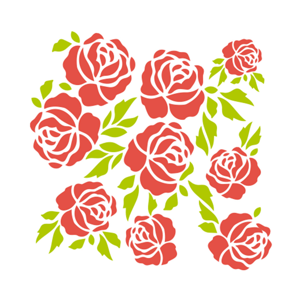 STENCIL 13X13 CM ROSAS/FLORAL